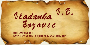 Vladanka Božović vizit kartica